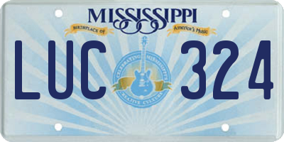 MS license plate LUC324