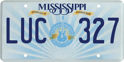 MS license plate LUC327
