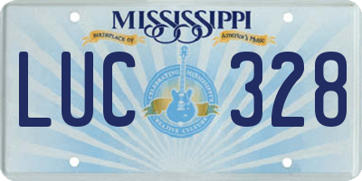 MS license plate LUC328