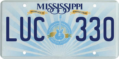 MS license plate LUC330
