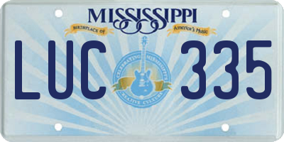 MS license plate LUC335