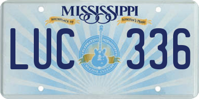 MS license plate LUC336
