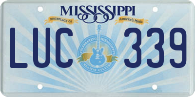 MS license plate LUC339
