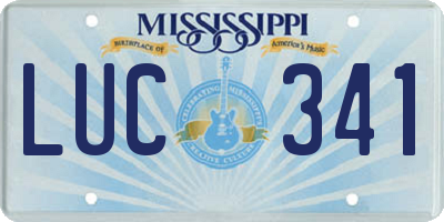 MS license plate LUC341