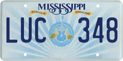MS license plate LUC348