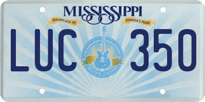 MS license plate LUC350