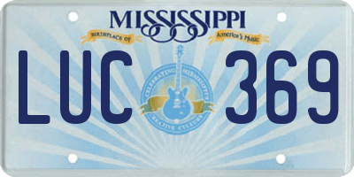 MS license plate LUC369