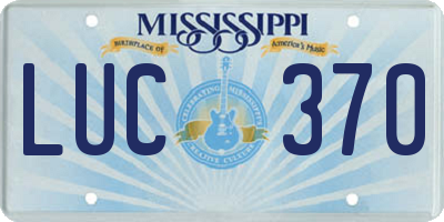 MS license plate LUC370