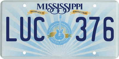 MS license plate LUC376