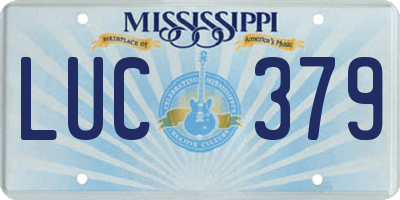 MS license plate LUC379