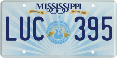 MS license plate LUC395