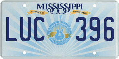 MS license plate LUC396