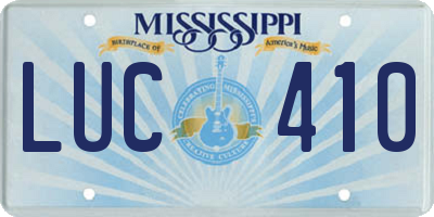 MS license plate LUC410