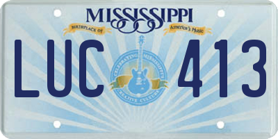 MS license plate LUC413