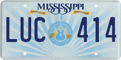 MS license plate LUC414