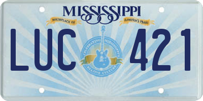MS license plate LUC421