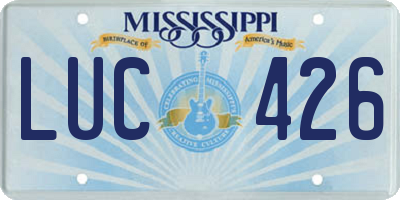 MS license plate LUC426