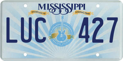 MS license plate LUC427