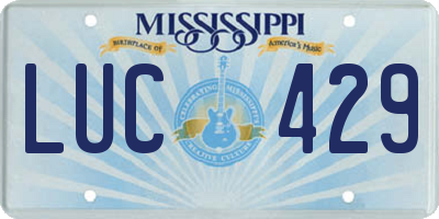 MS license plate LUC429