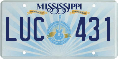 MS license plate LUC431