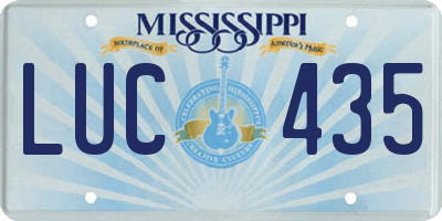 MS license plate LUC435