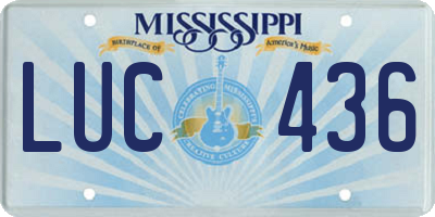 MS license plate LUC436