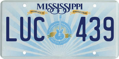 MS license plate LUC439