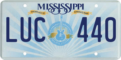 MS license plate LUC440