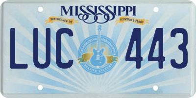 MS license plate LUC443