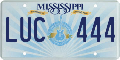 MS license plate LUC444