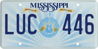 MS license plate LUC446