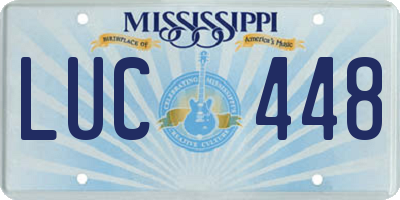 MS license plate LUC448