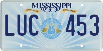 MS license plate LUC453