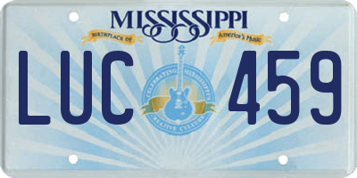 MS license plate LUC459