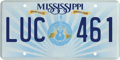 MS license plate LUC461