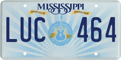 MS license plate LUC464