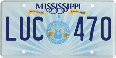 MS license plate LUC470