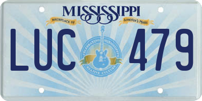 MS license plate LUC479