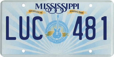 MS license plate LUC481