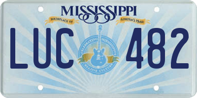 MS license plate LUC482