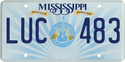 MS license plate LUC483