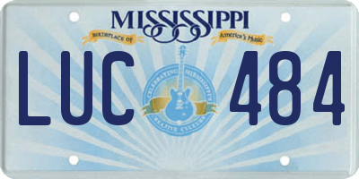 MS license plate LUC484