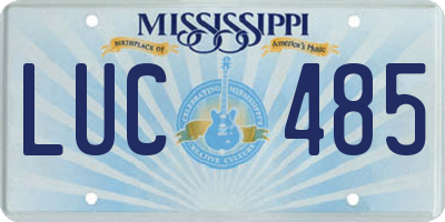 MS license plate LUC485