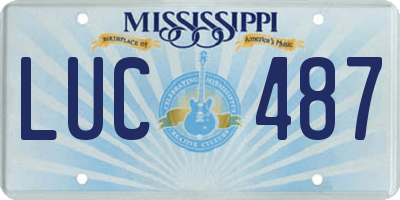 MS license plate LUC487