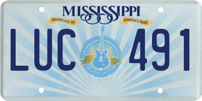 MS license plate LUC491