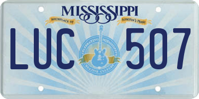 MS license plate LUC507