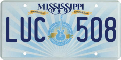 MS license plate LUC508