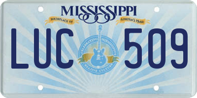 MS license plate LUC509
