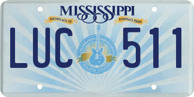 MS license plate LUC511