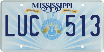 MS license plate LUC513